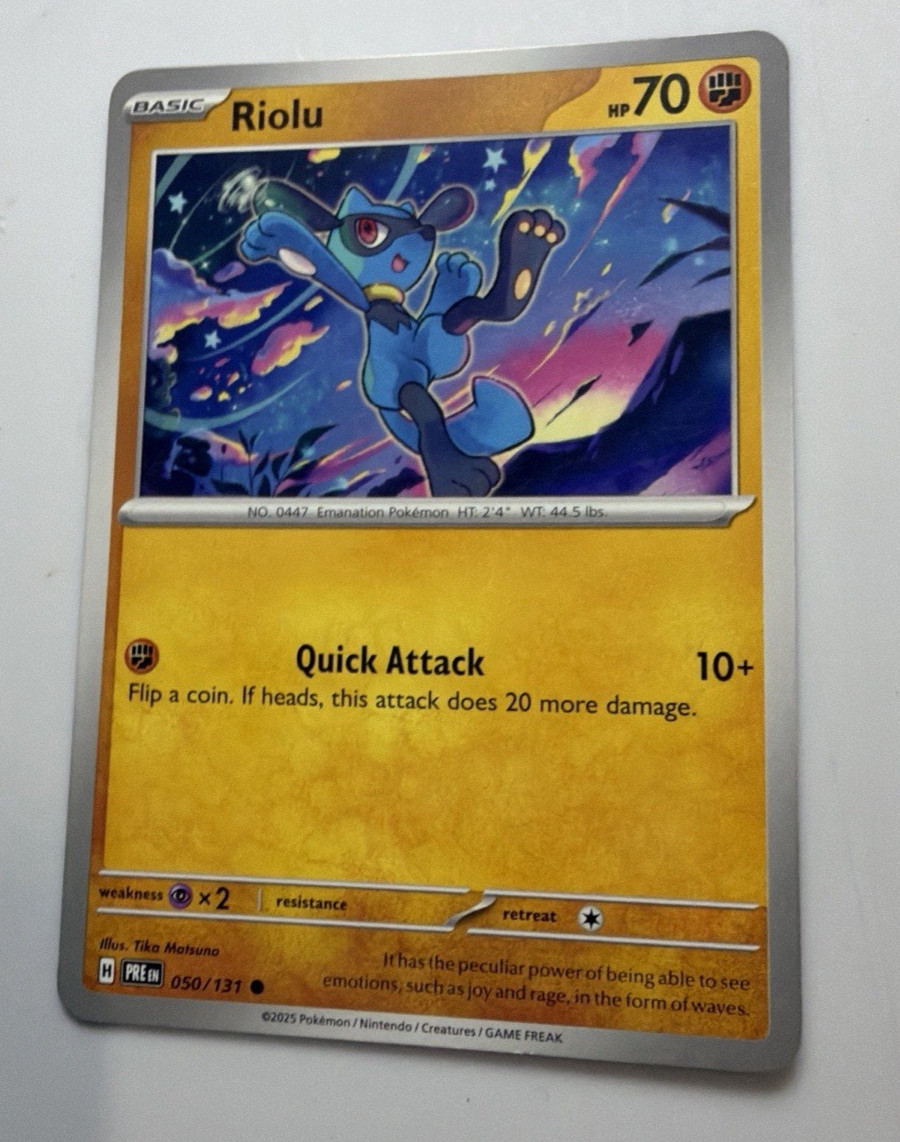 Riolu #50 2025 Scarlet - Violet Series - Prismatic Evolutions Common Pokemon NM