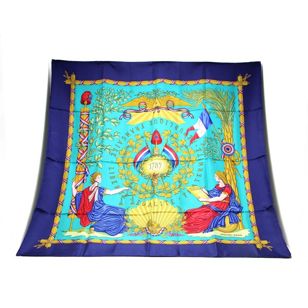 Hermes Carre 90 Scarf 1789 Liberte Egalite Fraternite Republique Francais Silk Twill R28