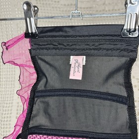 Agent Provocateur Pink and Black Waspie Corset Garter Belt Small Made In France