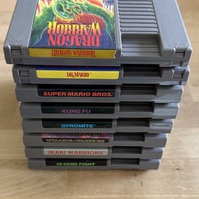 Nintendo NES 5 Screw Game Lot Super Mario Bros Kung Fu Ikari Warriors