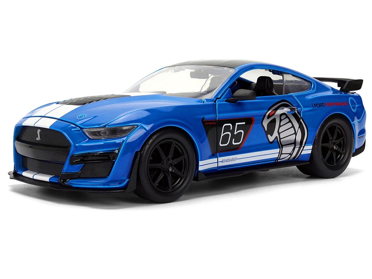 2020 FORD MUSTANG SHELBY GT500 #65 BLUE 1/24 DIECAST MODEL CAR BY