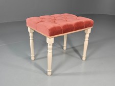 1970s Retro Dressing Table Stool Pink Velour Rococo Styled Kitsch EB11284 VWOO