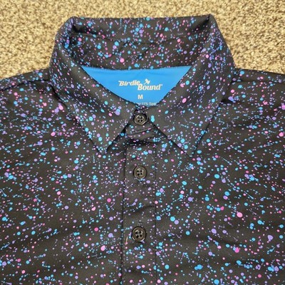 Birdie Bound Golf Polo Shirt Mens M Abstract AOP Stretch Performance