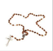 Olive Wood Rosary Smooth Beads  Handmade in Bethlehem Holy Land
