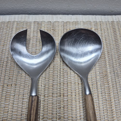 Vintage MCM Salad Server Serving Set Stainless Steel Reed & Barton 18/8 - Picture 2 of 10