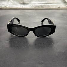 USED Versace MOD. 4480-U Men's Oval Sunglasses Black/Black Tinted