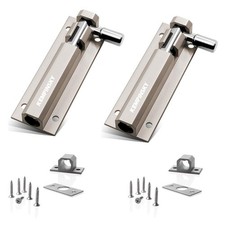 2PCS Door Security Slide Latch Lock Barrel Bolt Solid Aluminium Alloy to Keep