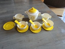 Vintage 1982 Fisher Price Yellow and White Tea Set 681