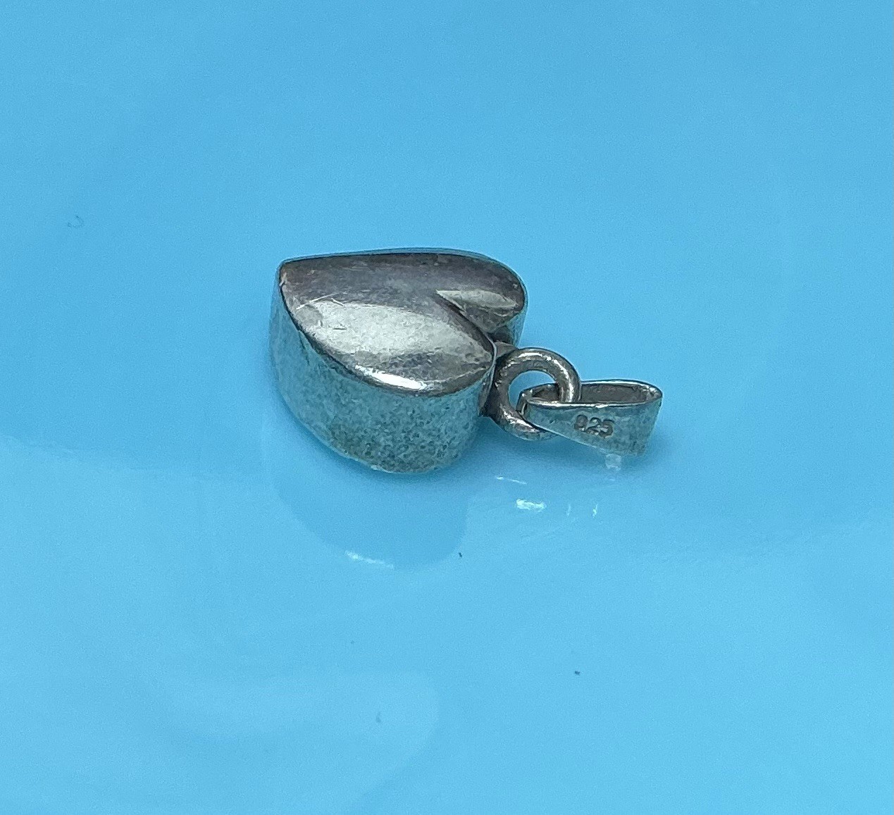 Vintage Sterling Silver Offset Solid Puffy Heart … - image 8