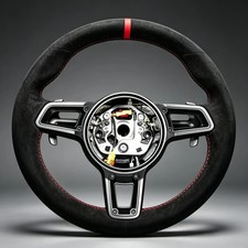 Suede Steering Wheel For Porsche Macan Cayenne 911 971 982 718 Taycan Macan Suede Steering Wheel For Porsche Macan Cayenne 911 971 982 718 Taycan Macan