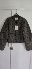 Jdy Leopard Soft Fur Cropped Jacket Size Medium Bnwt
