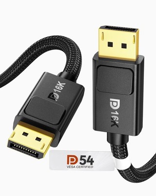54Gbps DisplayPort 2.1 Cable 10FT 16K DP54 8K 4K 480Hz Gaming Monitor 5090