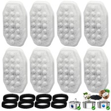 8 Pack Cat Water Fountain Filter  8 Pack Pre-Filter Sponges for 3.2L/108oz A...