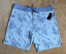 Travis Mathew Lull In The Action Boardshorts Swim Trunks Heather Dream Blue 35x9