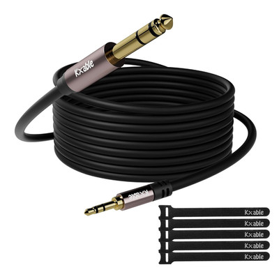 3.5Mm to 6.35Mm Stereo Audio Cable 1/4 to 1/8'' Headphone Cable Jack, Hi-Fi Sound