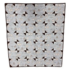 Handmade Vintage Kitty Cats Baby Quilt Square Patchwork 2 Sided 32.5 x 36.5