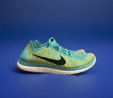 Zapatos para mujer Nike Free 4.0 Flyknit Hyper Jade azul talla 9.5 "fondo dañado"