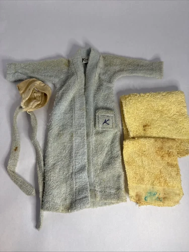 1961 Mattel KEN Barbie TERRY TOGS #784 Bath Set ROBE Towel & Underwear VINTAGE