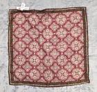 New EDWARD ARMAH Dual Sided Pocket Square SILK Red Brown GEOMETRIC Medallion