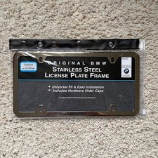 Genuine Bmw Polished Stainless Steel License Plate Frame Slimline 82120010396 Oe