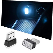 2Pcs USB LED Atmosphere Lights Mini Car Interior Accessories Ambient Lamp,