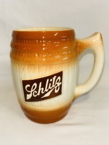 Vintage Schlitz Ceramic Beer Barrel Style Mug Rare Item!