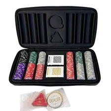 Premium Numbered Clay Poker Chips w/Black Carrying Case 300 Pieces