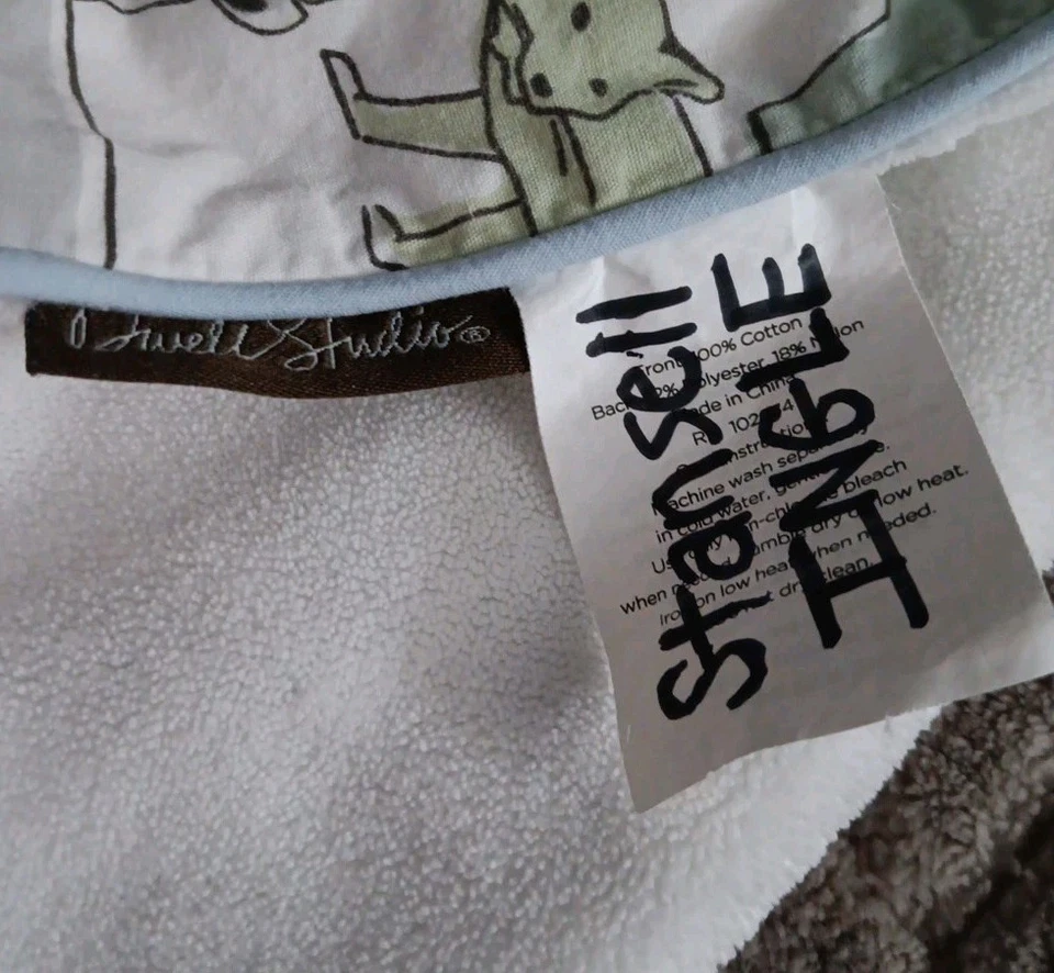 Manta bebé animal safari Dwell Studio elefante foca zorro ciervo rinoceronte leer más abajo Foto 4 de 4