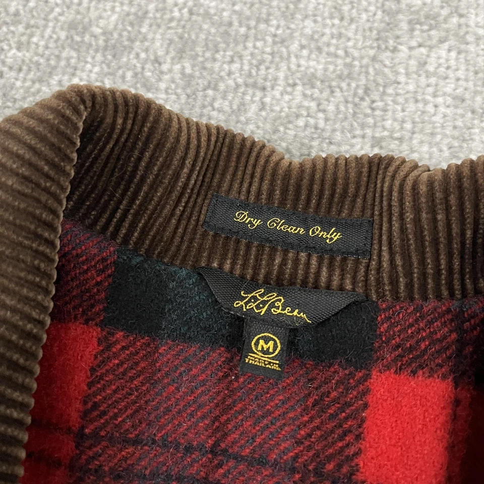 LL Bean Blanket Lined Bush Coat Mens Medium Brown Corduroy Wool Barn Field Chore - Image 3 of 4