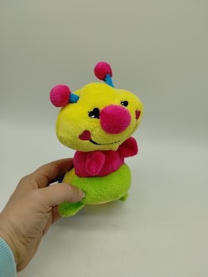 Small Dan Dee Plush Caterpillar Bobble Head 8'' Tall Colorful Heart Embroidered