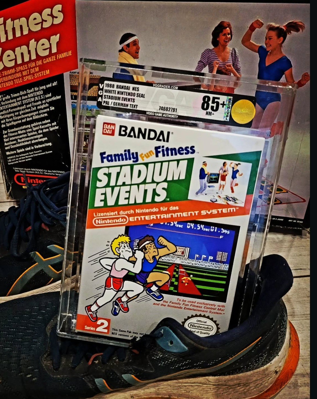 Nintendo NES Family Fun Fitness - Stadium Events - VGA 85+ NM+ CIB Sealed 1988