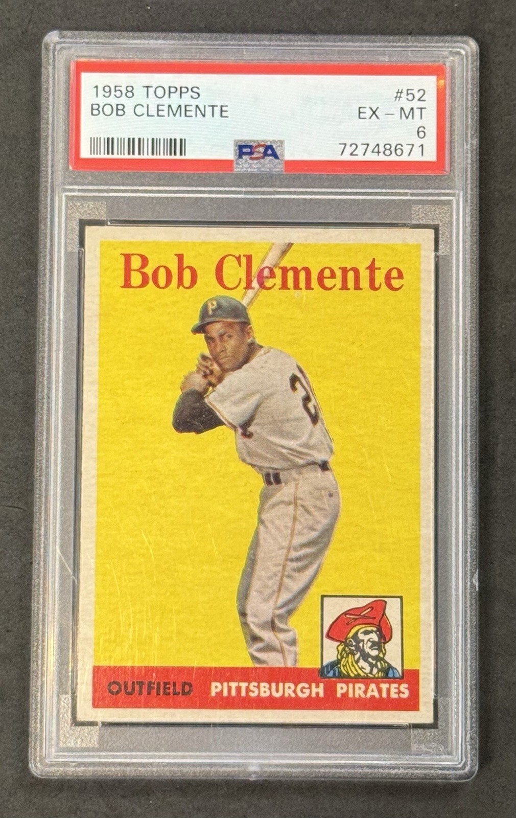 1958 Topps Bob Roberto Clemente #52 PSA 6 Pittsburgh Pirates