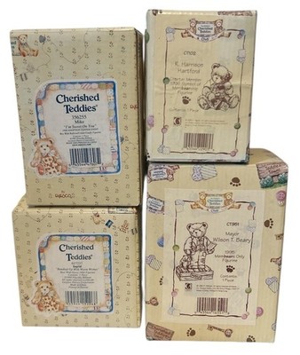 Vtg Cherished Teddies Figurines Lot Of 4 Original Box See Pics For Details NIB