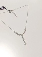 Image of Jon Richard Silver Plated Cubic Zirconia Teardrop Necklace NEW NO TAGS