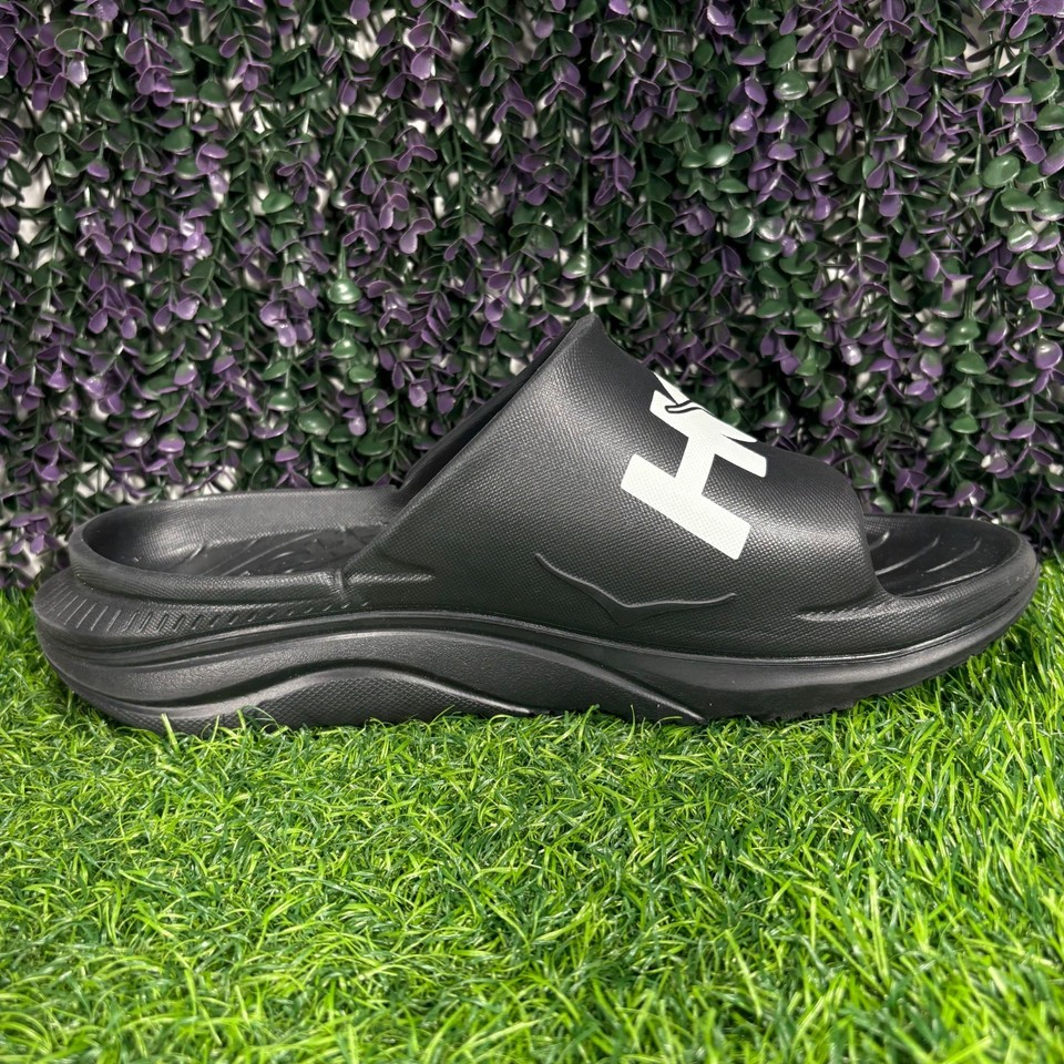 Hoka Ora Athletic Slide Men's Size 10 Black White Slip-On Sandals ...
