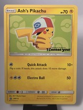Pokemon TCG Ash's Pikachu SM112 Regular Black Star Promo Card