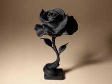 3D Printed Rose Sculpture–Black or White–Elegant Desk Decor–Gift for Her-MADE UK
