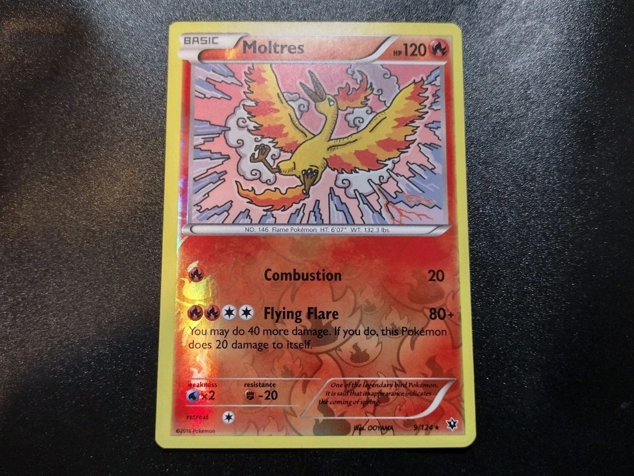Moltres 9/124 Reverse Holo Rare Fates Collide Pokemon Card LP
