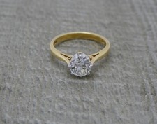 Stunning 18ct Gold 0.75ct Round Cut Diamond Solitaire Engagement Ring Size K