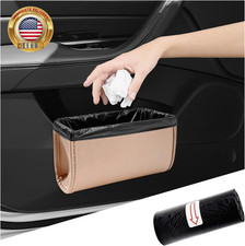 Car Trash Can Leather Foldable Garbage Organizer Holder With One Roll Trash Bag Car Trash Can Leather Foldable Garbage Organizer Holder With One Roll Trash Bag