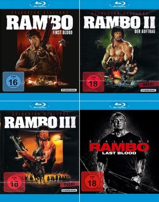 Rambo 1-3 (Teil 1+2+3) Uncut (Digital Remastered) + Rambo - Last Blood | Blu-ray