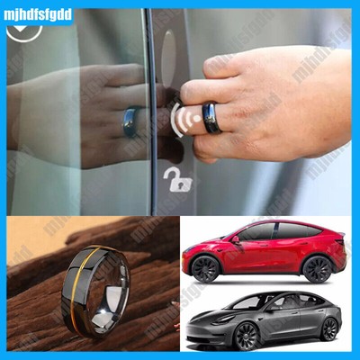 Black Gold Ceramics NFC Ring Smart Key Fob Card Sensor For Tesla Model 3/Y/X/S