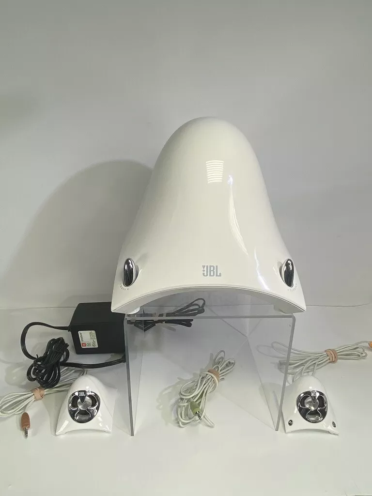 JBL Creature Self Powered Satellite Speakers and Subwoofer White eBay