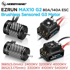 HobbyWing 3652 Brushless Motor and 80A 140A MAX10 G2 ESC Combo for 1/10 RC Car