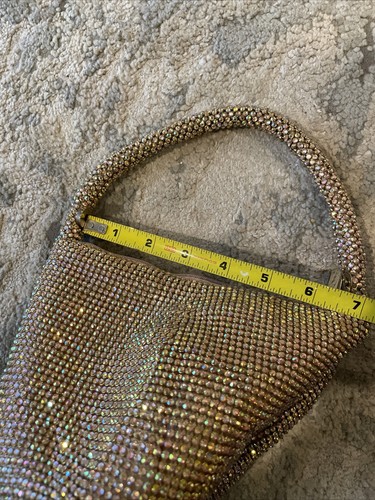 small gold Bucket embellished / sequin evening bag - Picture 5 of 9