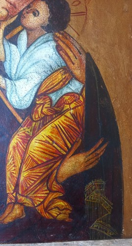 Beautiful Russian Master Icon painting oil on wood panel Madonna & child - Picture 6 of 10
