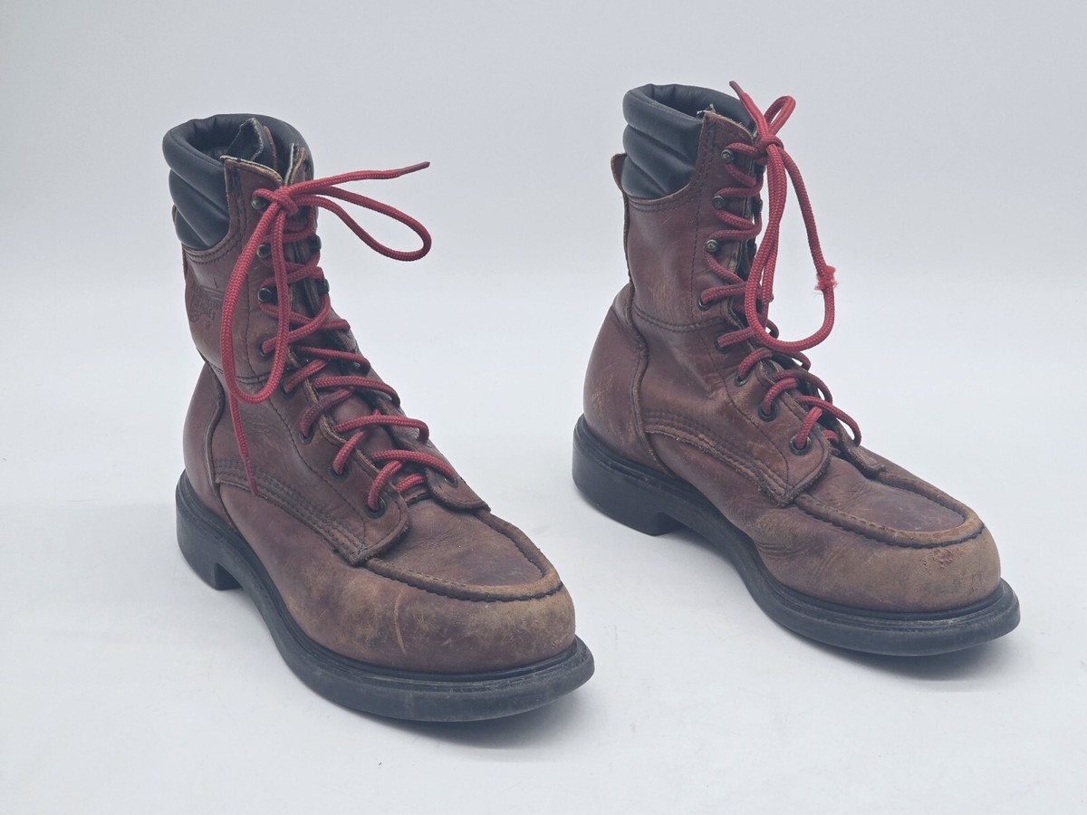 Red Wing 402 Boots Men 6.5 D USA Supersole Moc Toe 8 Inch Vintage