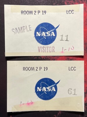 APOLLO ERA OBSCURE ROOM 2 P 19 AUTHORIZATION BADGE LOT OF 2 LCC