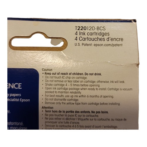 4 PACK EPSON GENUINE 220 BLACK & COLOR INK Cartridges OEM New EXPRESSION XP-420 - Picture 7 of 9