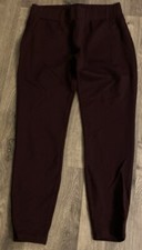 MATTY M Women  s Sz Small Pants Leggings Maroon Stretch Mid Rise Pull On No Pock